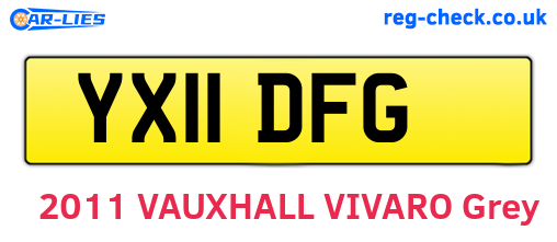 YX11DFG are the vehicle registration plates.