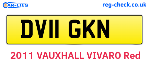 DV11GKN are the vehicle registration plates.