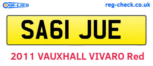 SA61JUE are the vehicle registration plates.