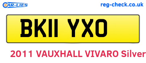 BK11YXO are the vehicle registration plates.