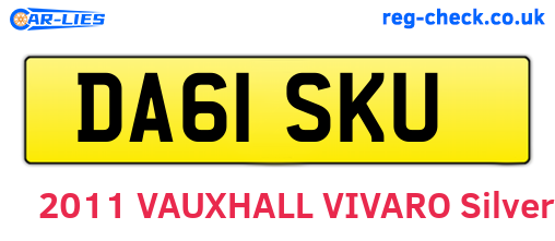 DA61SKU are the vehicle registration plates.