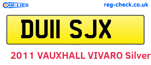 DU11SJX are the vehicle registration plates.
