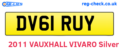 DV61RUY are the vehicle registration plates.