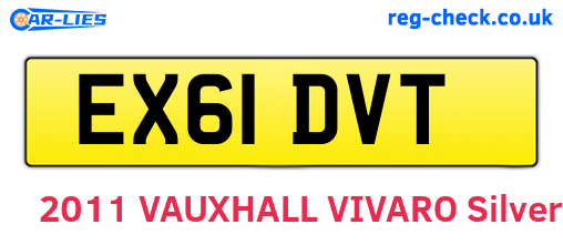 EX61DVT are the vehicle registration plates.