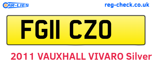 FG11CZO are the vehicle registration plates.