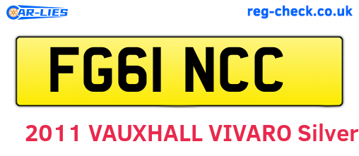 FG61NCC are the vehicle registration plates.