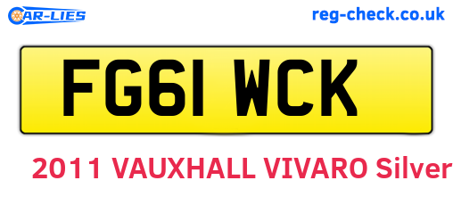 FG61WCK are the vehicle registration plates.