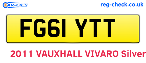 FG61YTT are the vehicle registration plates.