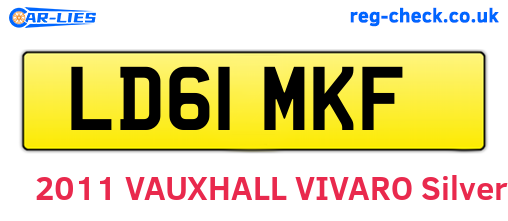 LD61MKF are the vehicle registration plates.