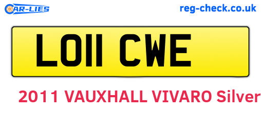 LO11CWE are the vehicle registration plates.