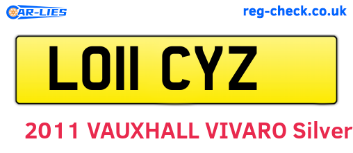 LO11CYZ are the vehicle registration plates.