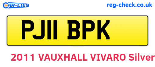 PJ11BPK are the vehicle registration plates.