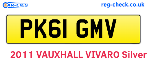 PK61GMV are the vehicle registration plates.