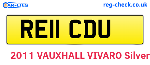 RE11CDU are the vehicle registration plates.