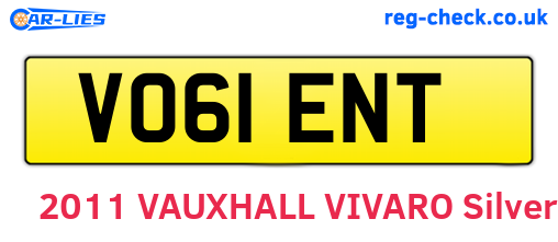 VO61ENT are the vehicle registration plates.