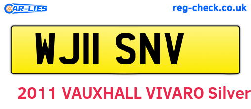 WJ11SNV are the vehicle registration plates.