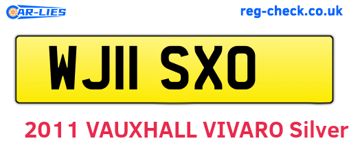 WJ11SXO are the vehicle registration plates.