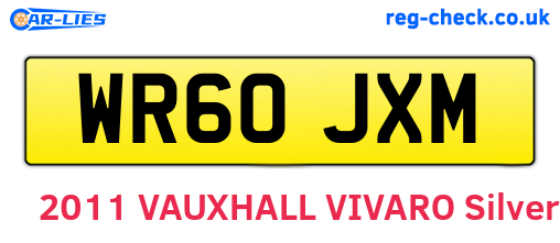 WR60JXM are the vehicle registration plates.