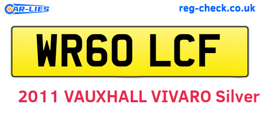 WR60LCF are the vehicle registration plates.