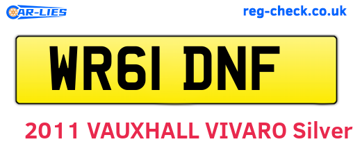 WR61DNF are the vehicle registration plates.