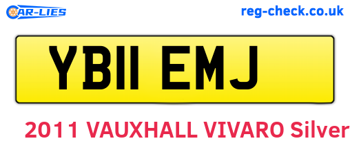YB11EMJ are the vehicle registration plates.