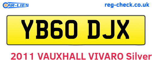 YB60DJX are the vehicle registration plates.