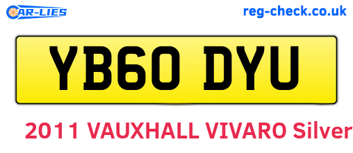 YB60DYU are the vehicle registration plates.