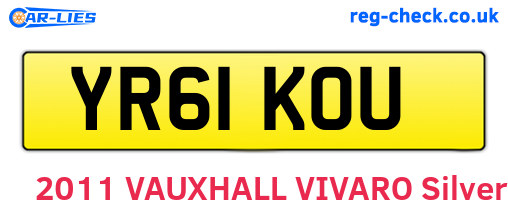 YR61KOU are the vehicle registration plates.