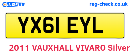 YX61EYL are the vehicle registration plates.