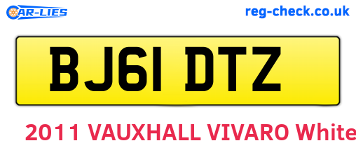 BJ61DTZ are the vehicle registration plates.