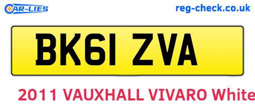 BK61ZVA are the vehicle registration plates.