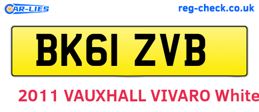 BK61ZVB are the vehicle registration plates.