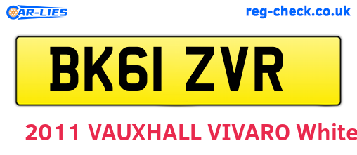BK61ZVR are the vehicle registration plates.