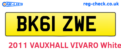 BK61ZWE are the vehicle registration plates.