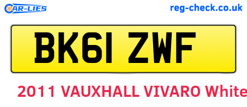 BK61ZWF are the vehicle registration plates.