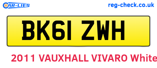 BK61ZWH are the vehicle registration plates.
