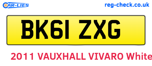 BK61ZXG are the vehicle registration plates.