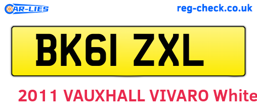 BK61ZXL are the vehicle registration plates.