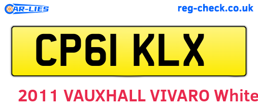 CP61KLX are the vehicle registration plates.