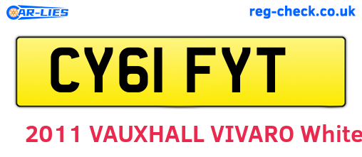 CY61FYT are the vehicle registration plates.