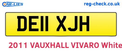 DE11XJH are the vehicle registration plates.
