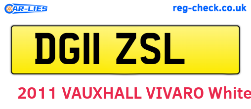 DG11ZSL are the vehicle registration plates.