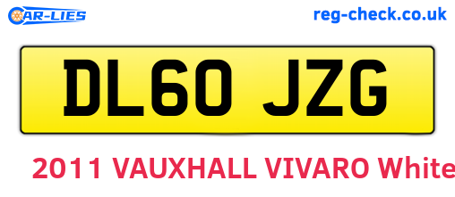 DL60JZG are the vehicle registration plates.