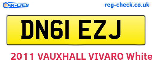 DN61EZJ are the vehicle registration plates.
