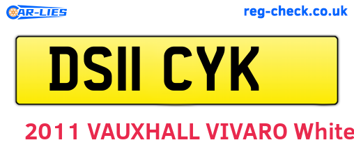 DS11CYK are the vehicle registration plates.