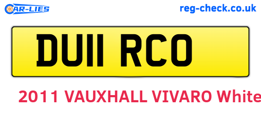 DU11RCO are the vehicle registration plates.
