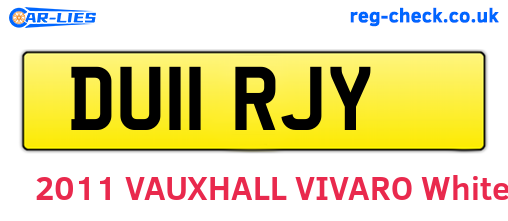 DU11RJY are the vehicle registration plates.