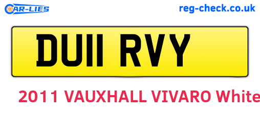 DU11RVY are the vehicle registration plates.