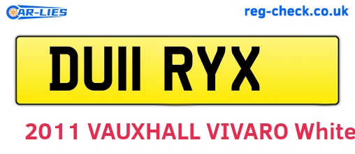 DU11RYX are the vehicle registration plates.