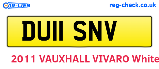 DU11SNV are the vehicle registration plates.